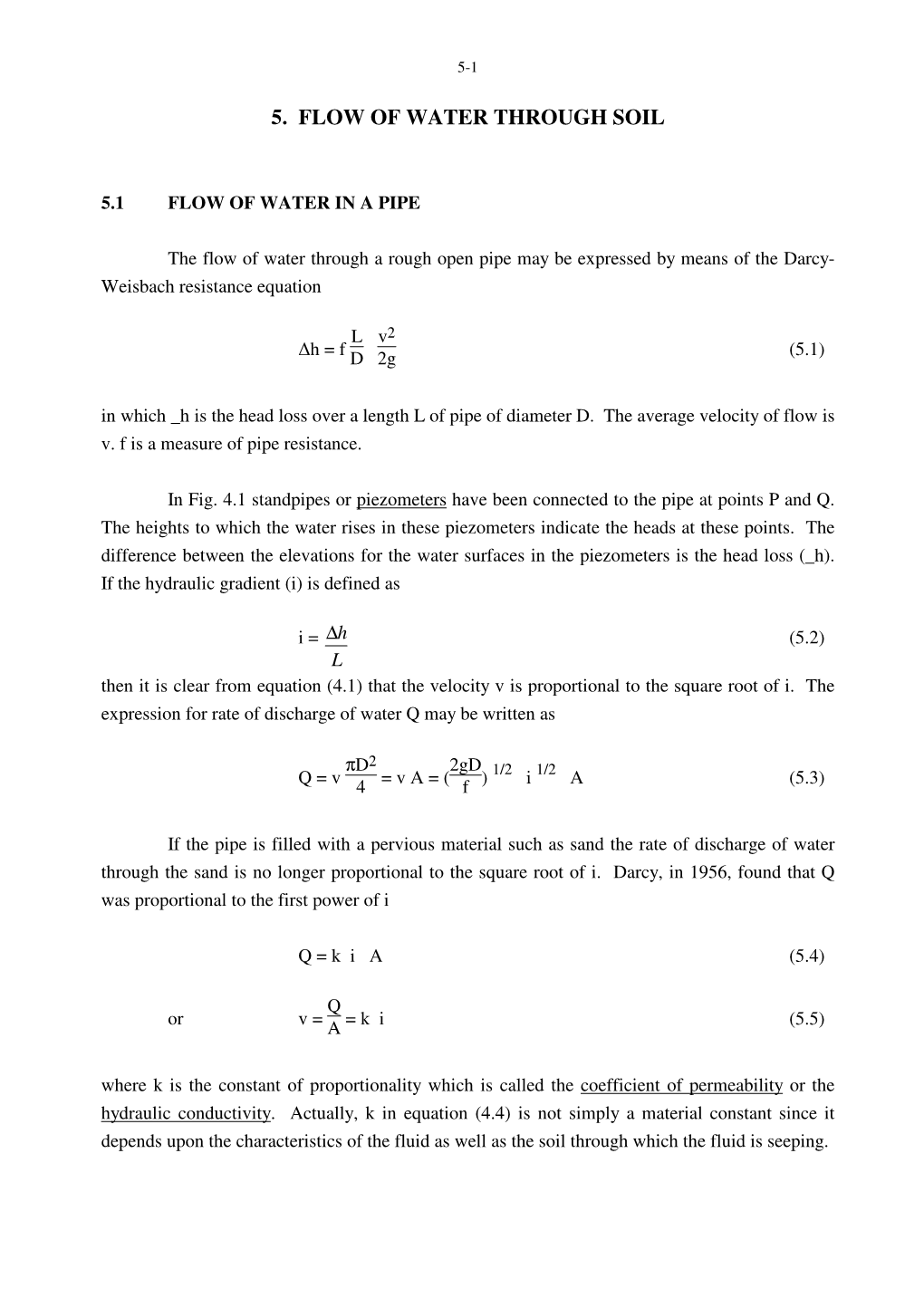 5. Flow of Water Through Soil