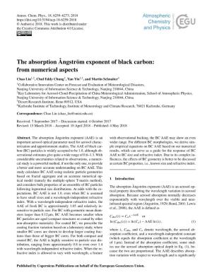 The Absorption Ångström Exponent of Black Carbon: from Numerical Aspects