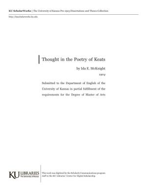 Thought in the Poetry of Keats