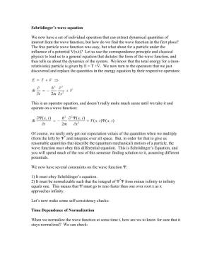 Schrödinger's Wave Equation