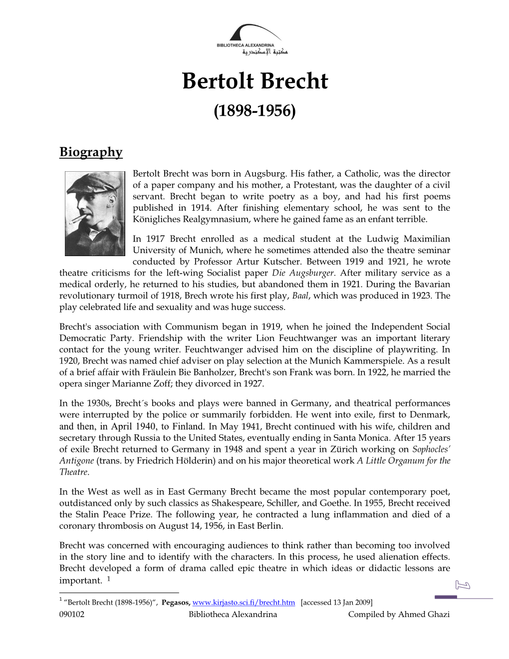 Bertolt Brecht (1898-1956)