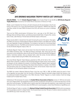 2015 Bronko Nagurski Trophy Watch List Unveiled