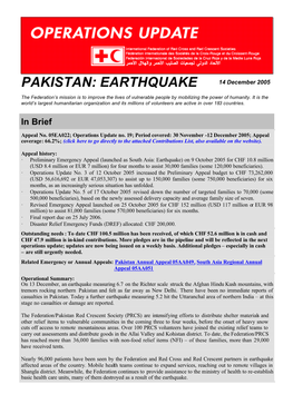 PAKISTAN: EARTHQUAKE 14 December 2005