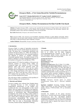 Octospora Hedw., a New Genus Record for Turkish Pyronemataceae