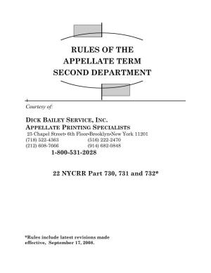 Rules of the Appellate Term Second Department