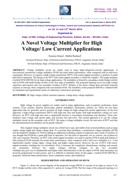 A Novel Voltage Multiplier for High Voltage/ Low Current Applications