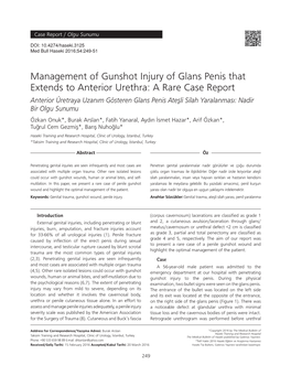 Management of Gunshot Injury of Glans Penis That Extends to Anterior Urethra: a Rare Case Report