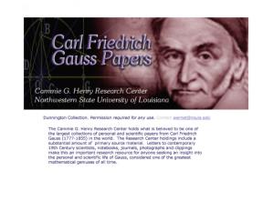 Carl Friedrich Gauss Papers