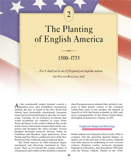 The Planting of English America ᇻᇾᇻ 1500–1733