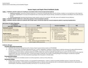 Severe Sepsis and Septic Shock Antibiotic Guide