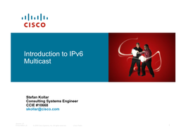 Introduction to Ipv6 Multicast