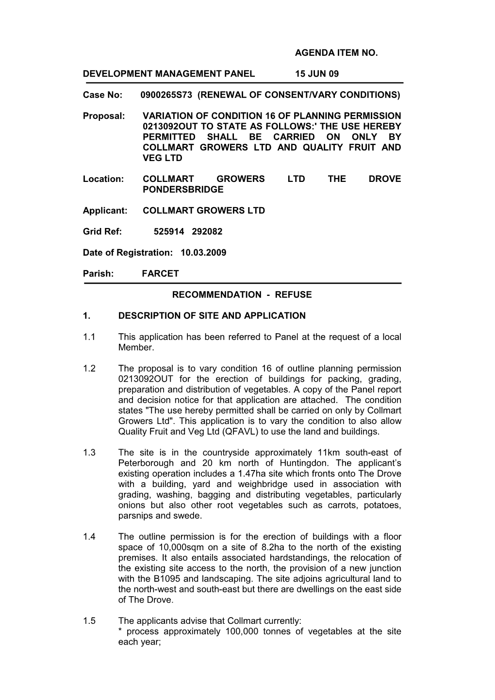 0900265S73 (Renewal of Consent/Vary Conditions)