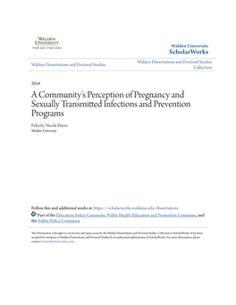 A Community's Perception of Pregnancy and Sexually Transmitted Infections and Prevention Programs Felecity Nicole Burns Walden University