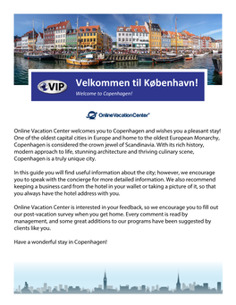 Velkommen Til København! Welcome to Copenhagen!