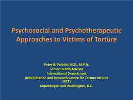 Narrative and Empathic Therapies Applicable to Victims of Torture And