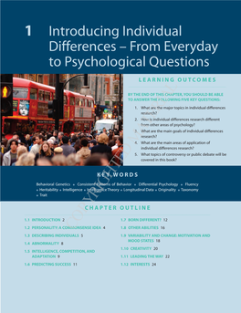 1 Introducing Individual Differences – from Everyday to Psychological Questions