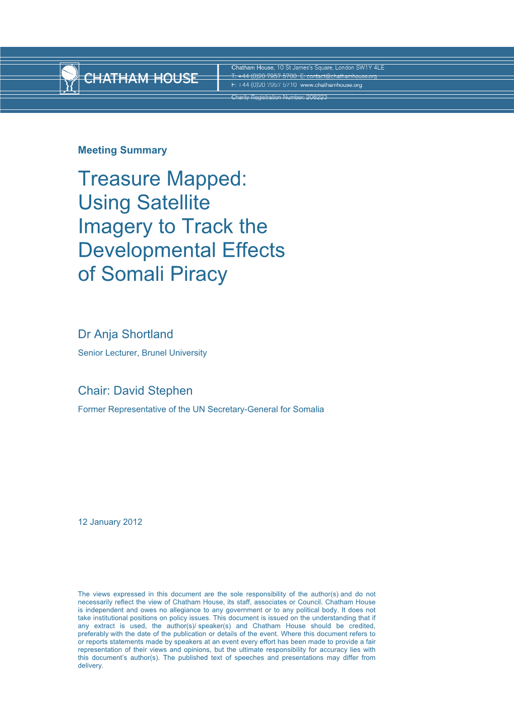 Treasure Mapped: Using Satellite Imagery to Track the Developmental Effects of Somali Piracy