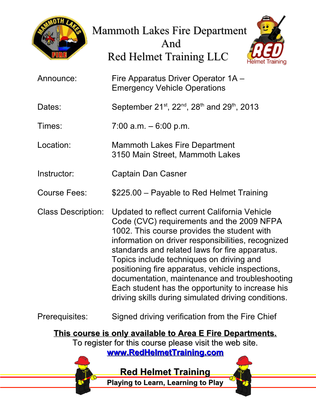 Red Helmet Training LLC