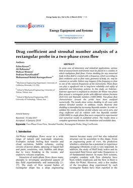 Drag Coefficient and Strouhal Number Analysis of a Rectangular Probe in a Two-Phase Cross Flow