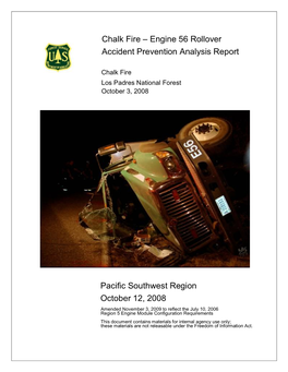 Chalk Fire – Engine 56 Rollover Accident Prevention Analysis Report