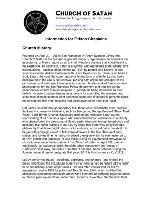 Information for Prison Chaplains