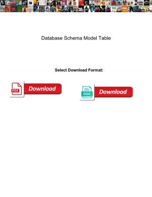 Database Schema Model Table