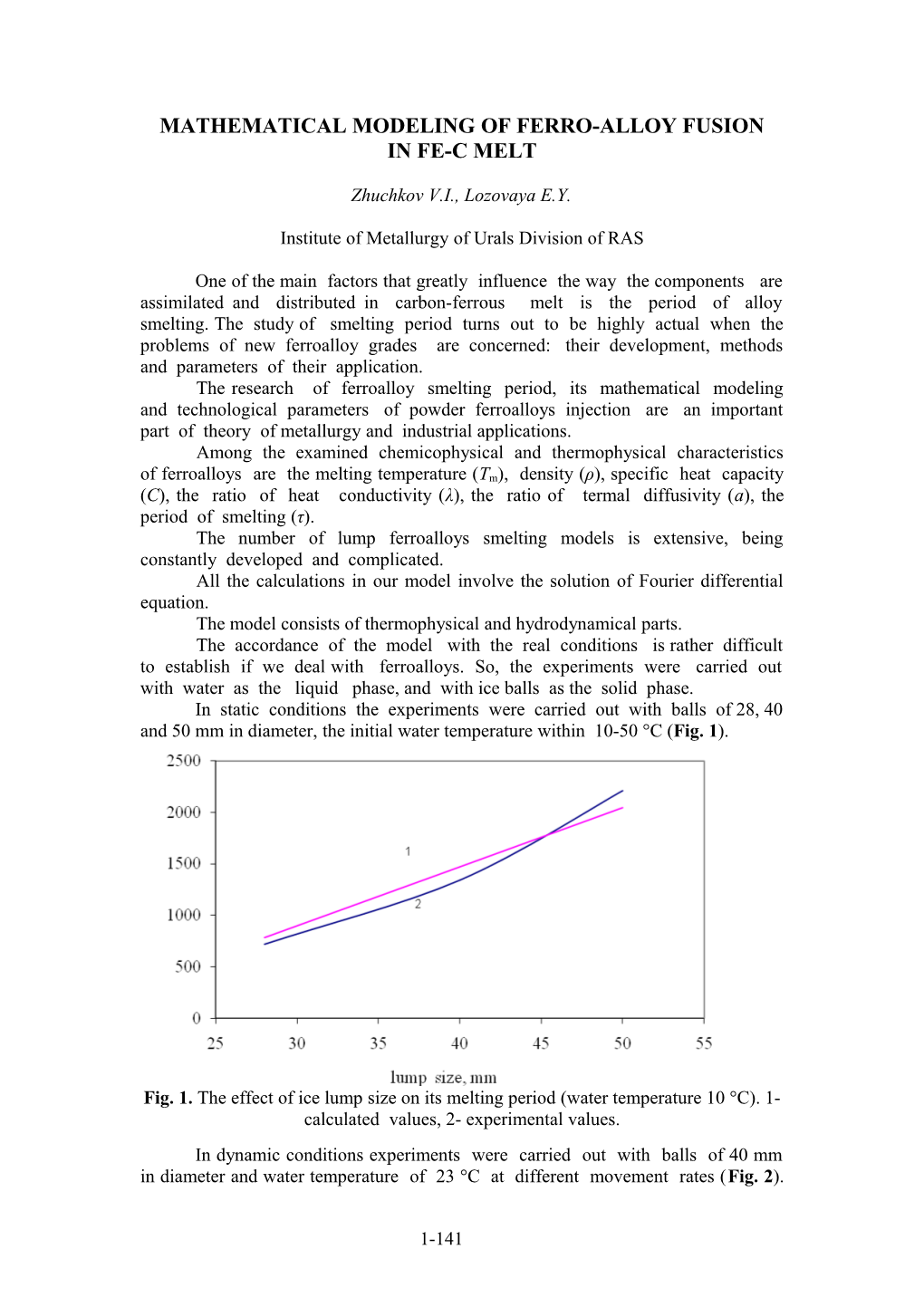 Mathematical Modeling of Ferro-Alloy Fusion