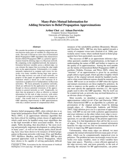 Many-Pairs Mutual Information for Adding Structure to Belief Propagation Approximations