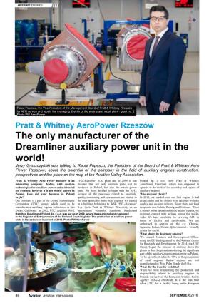 The Only Manufacturer of the Dreamliner Auxiliary Power Unit In