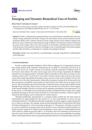 Emerging and Dynamic Biomedical Uses of Ferritin