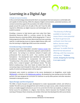Learning in a Digital Age
