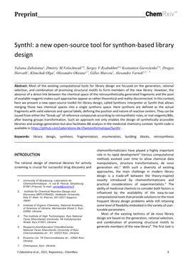 Synthi: a New Open-Source Tool for Synthon-Based Library Design