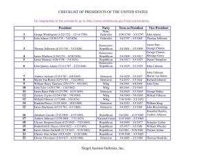 Checklist of Presidents of the United States