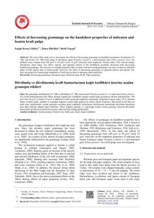 Effects of Decreasing Grammage on the Handsheet Properties of Unbeaten and Beaten Kraft Pulps