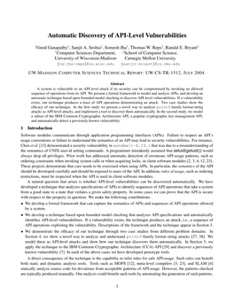 Automatic Discovery of API-Level Vulnerabilities