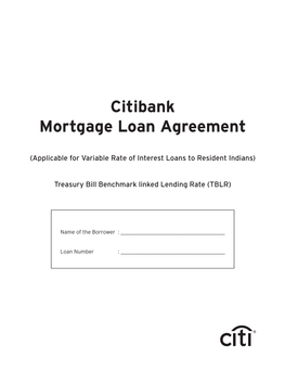 Citibank Mortgage Loan Agreement