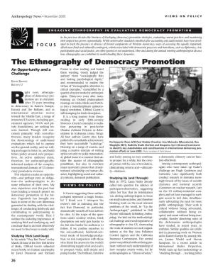 The Ethnography of Democracy Promotion an Opportunity and a Posner to Close Reading, and Found Challenge Them Wanting