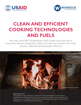 Clean and Efficient Cooking Technologies and Fuels