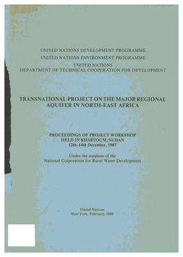 Transnational Project on the Major Regional Aquifer in North-East Africa