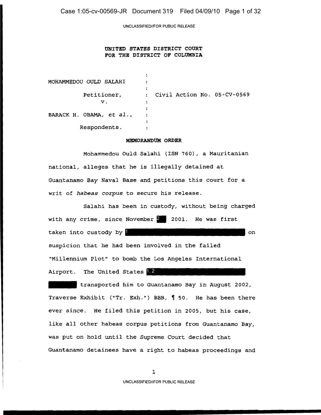 Case 1:05-Cv-00569-JR Document 319 Filed 04/09/10 Page 1 of 32