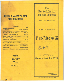 Time-Table No. 78 Putnam Jet