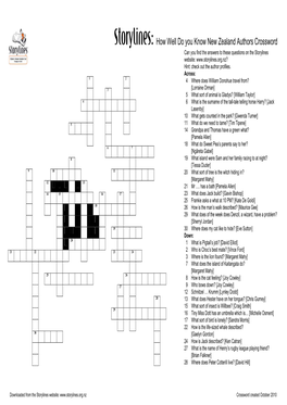 New Zealand Authors' and Illustrators' Crossword