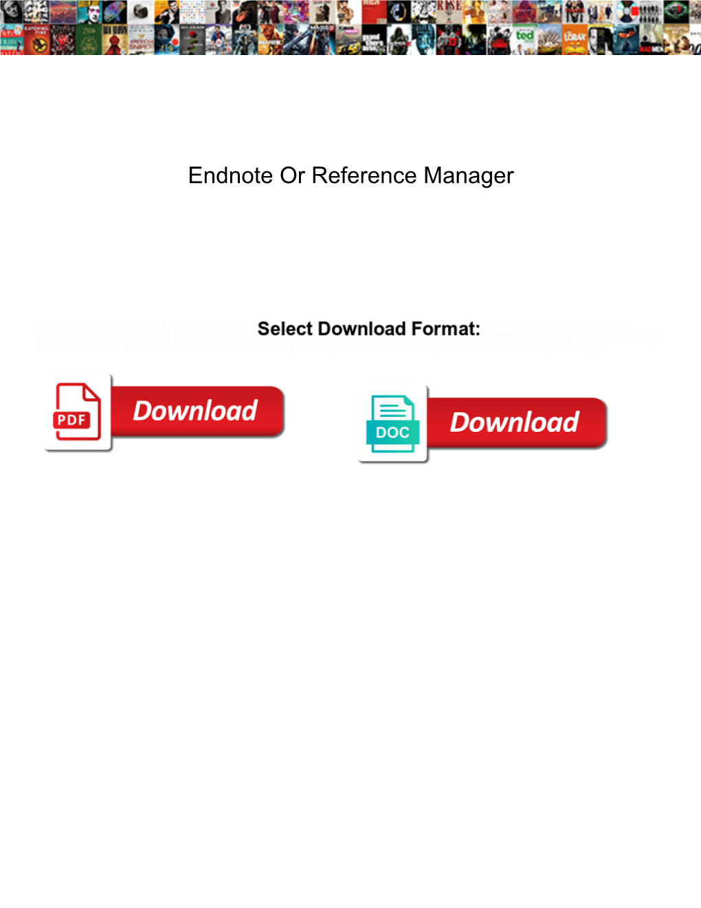 Endnote Or Reference Manager