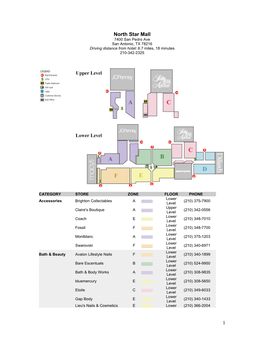 North Star Mall Directory