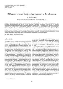 Differences Between Liquid and Gas Transport at the Microscale