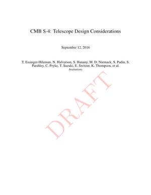 Telescope Design Considerations
