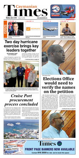 Monday, June 3, 2019 Issue No 383 Complimentary