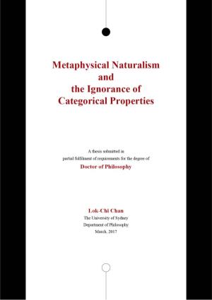Metaphysical Naturalism and the Ignorance of Categorical Properties