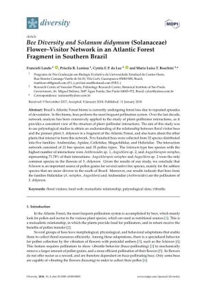 Solanaceae) Flower–Visitor Network in an Atlantic Forest Fragment in Southern Brazil
