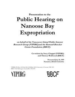 Public Hearing on Nanoose Bay Expropriation